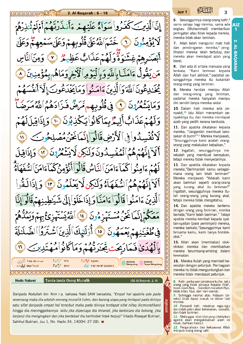 Al-Quran Al-Karim Multazam (Waqaf Ibtida') A6