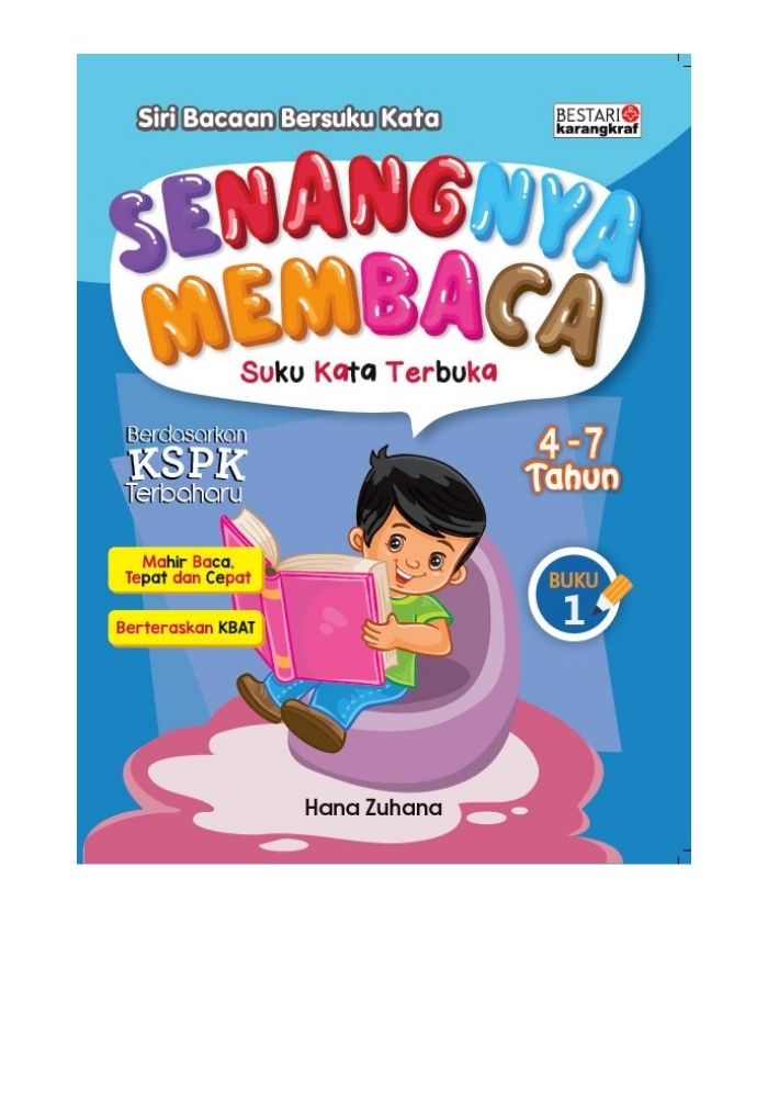 Senangnya Membaca Suku Kata Terbuka 4-7 Tahun Buku 1