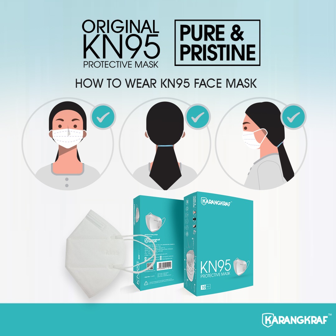 Karangkraf KN95 Face Mask 5ply (White) (Earloop) - 10pcs