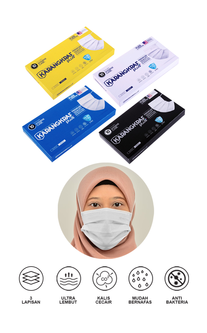 Medical Face Mask Karangkraf Plus [10 Helai + Hygiene Case]