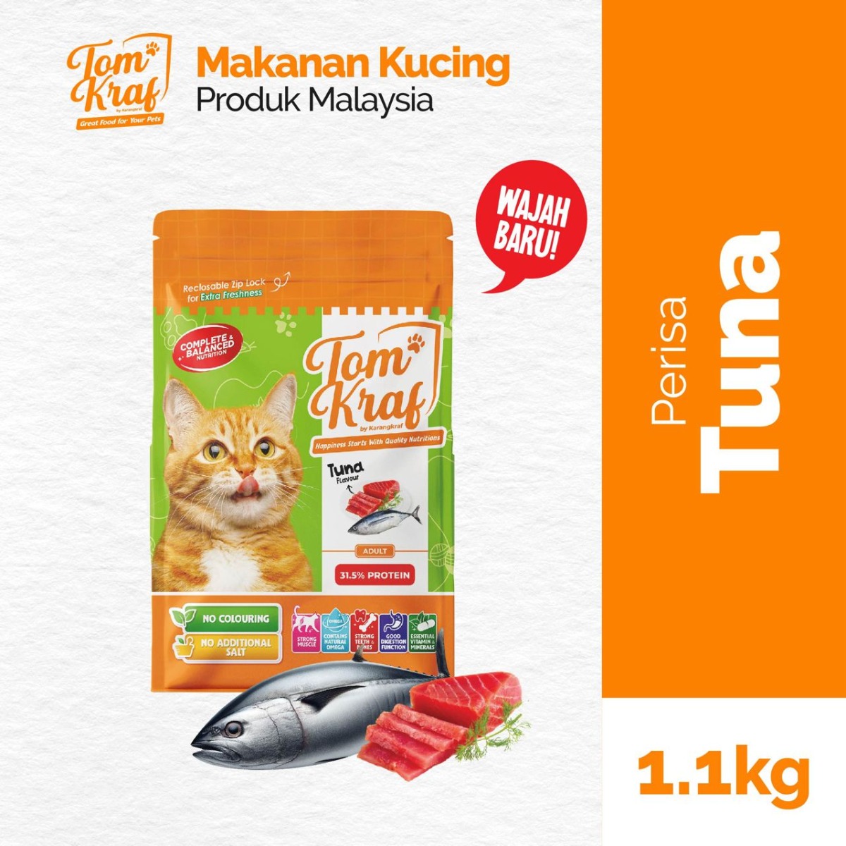 Tomkraf: Makanan Kucing Perisa Tuna