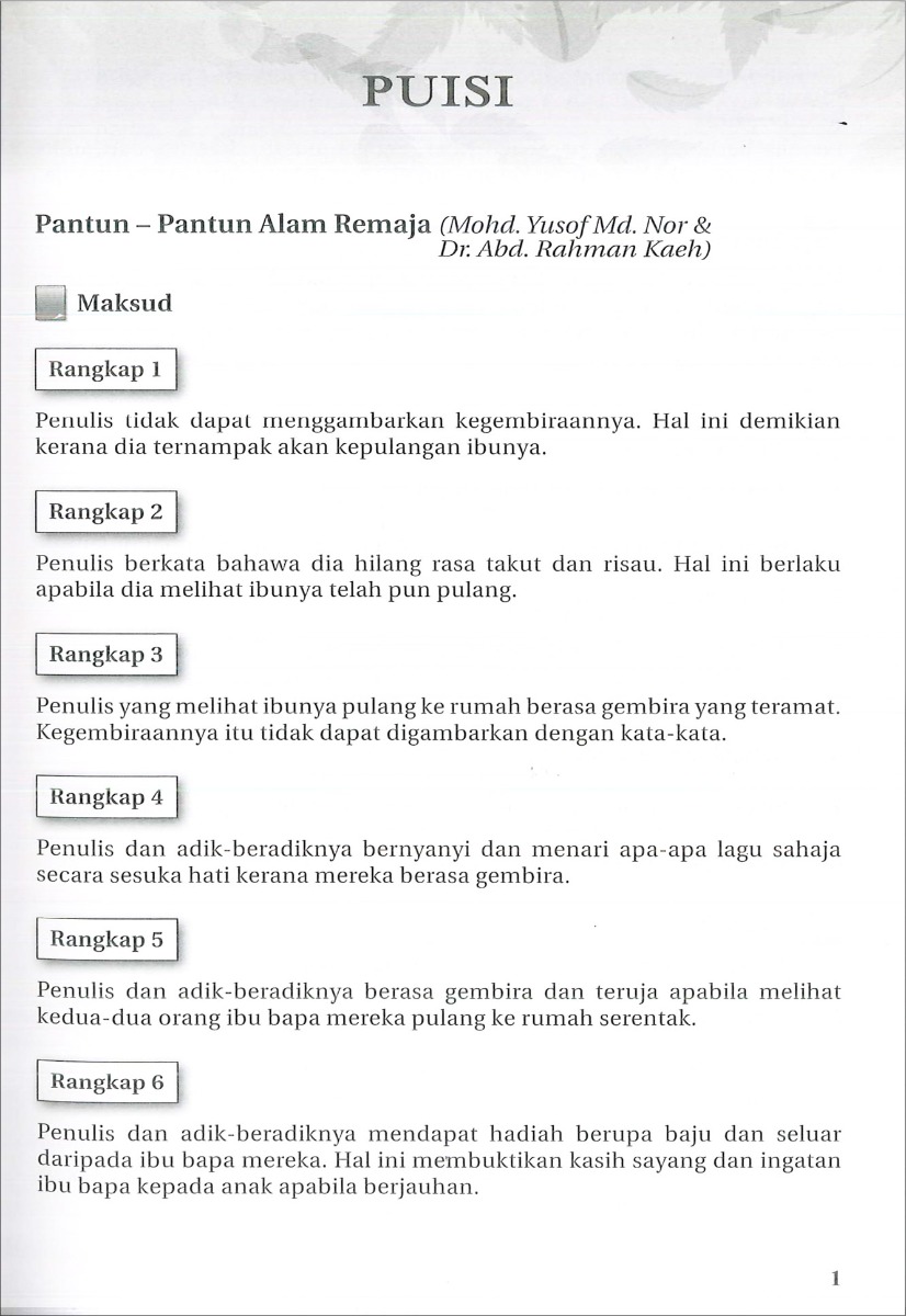 Komsas: Antologi Baik Budi, Indah Bahasa & Novel Meniti Impian -