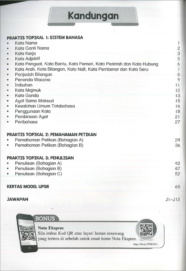 Praktis Topikal UPSR (2019) Bahasa Melayu Tahun 6