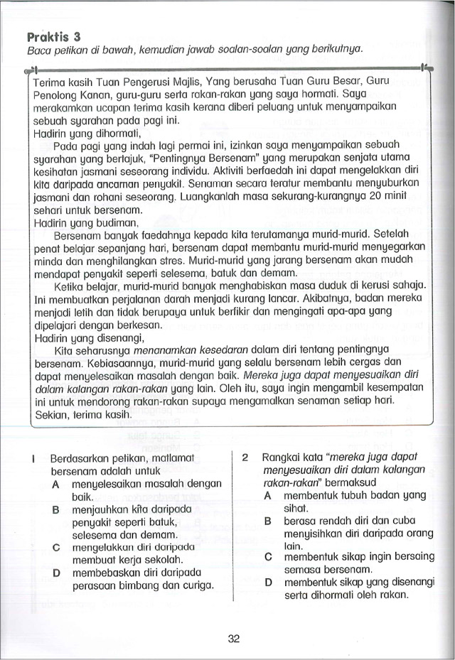 Praktis Topikal UPSR (2019) Bahasa Melayu Tahun 6