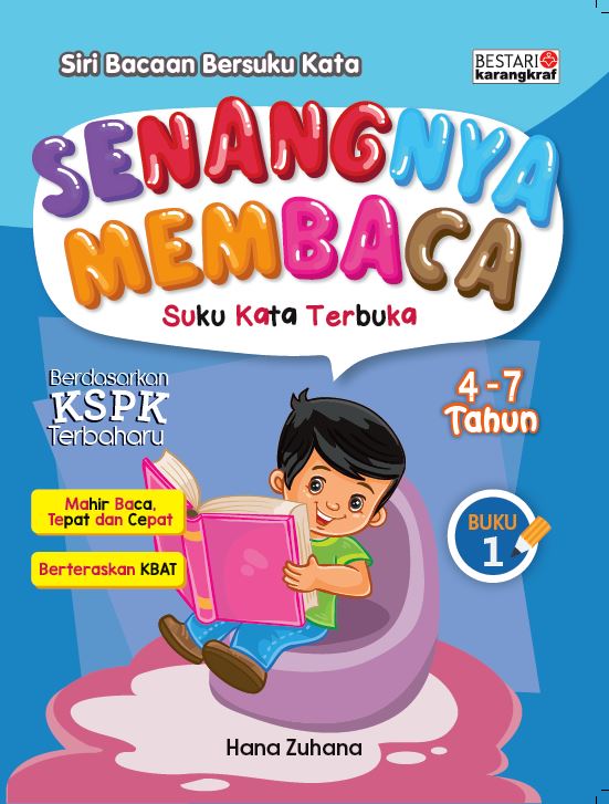 Senangnya Membaca Suku Kata Terbuka 4-7 Tahun Buku 1