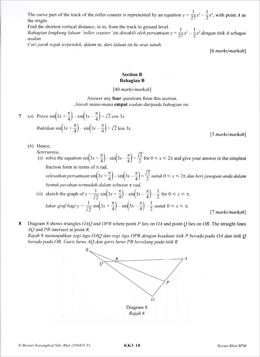 Koleksi Kertas Klon SPM Addiional Mathematics (Bilingual)