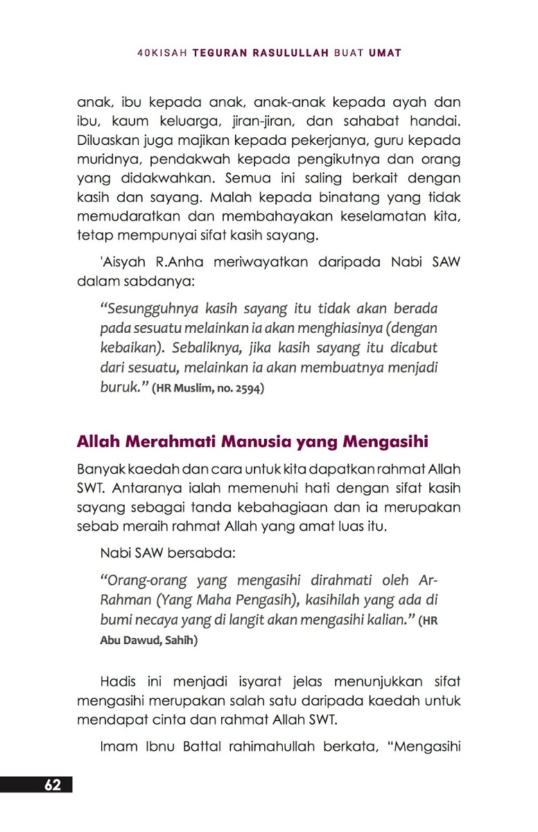 40 Kisah Teguran Rasulullah Buat Umat - Mustafar Mohd Suki