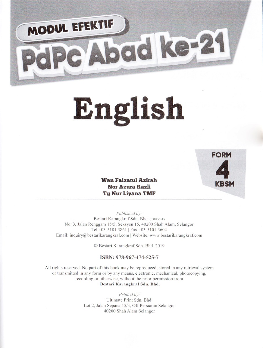 Modul Efektif PdPc English Form 4