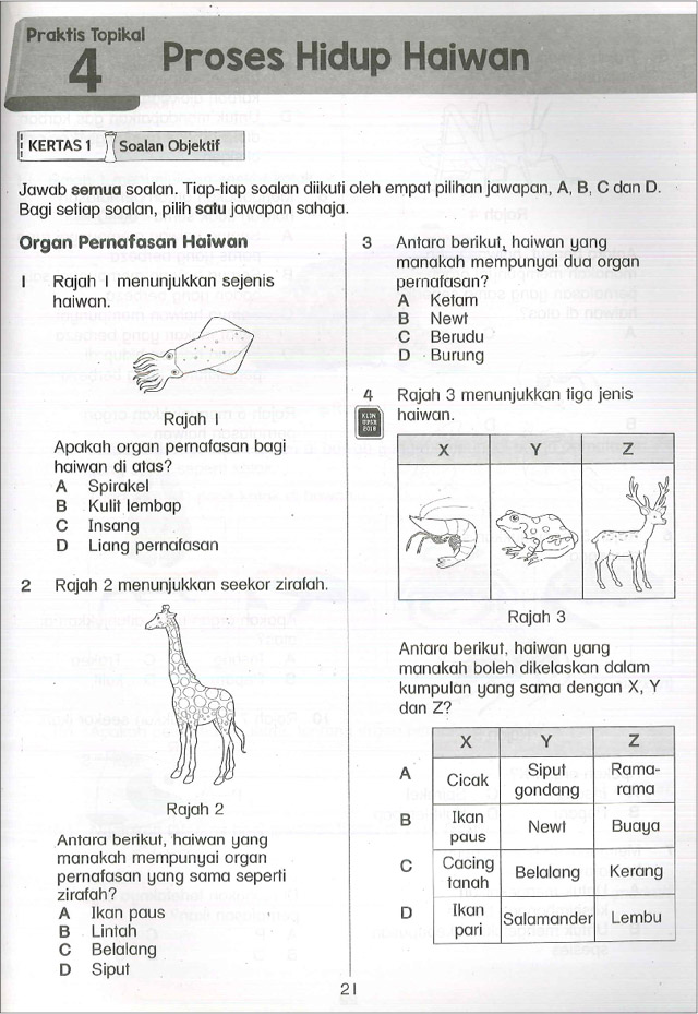 Praktis Topikal UPSR (2019) Sains Tahun 4