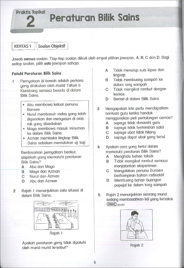 Praktis Topikal UPSR (2019) Sains Tahun 6