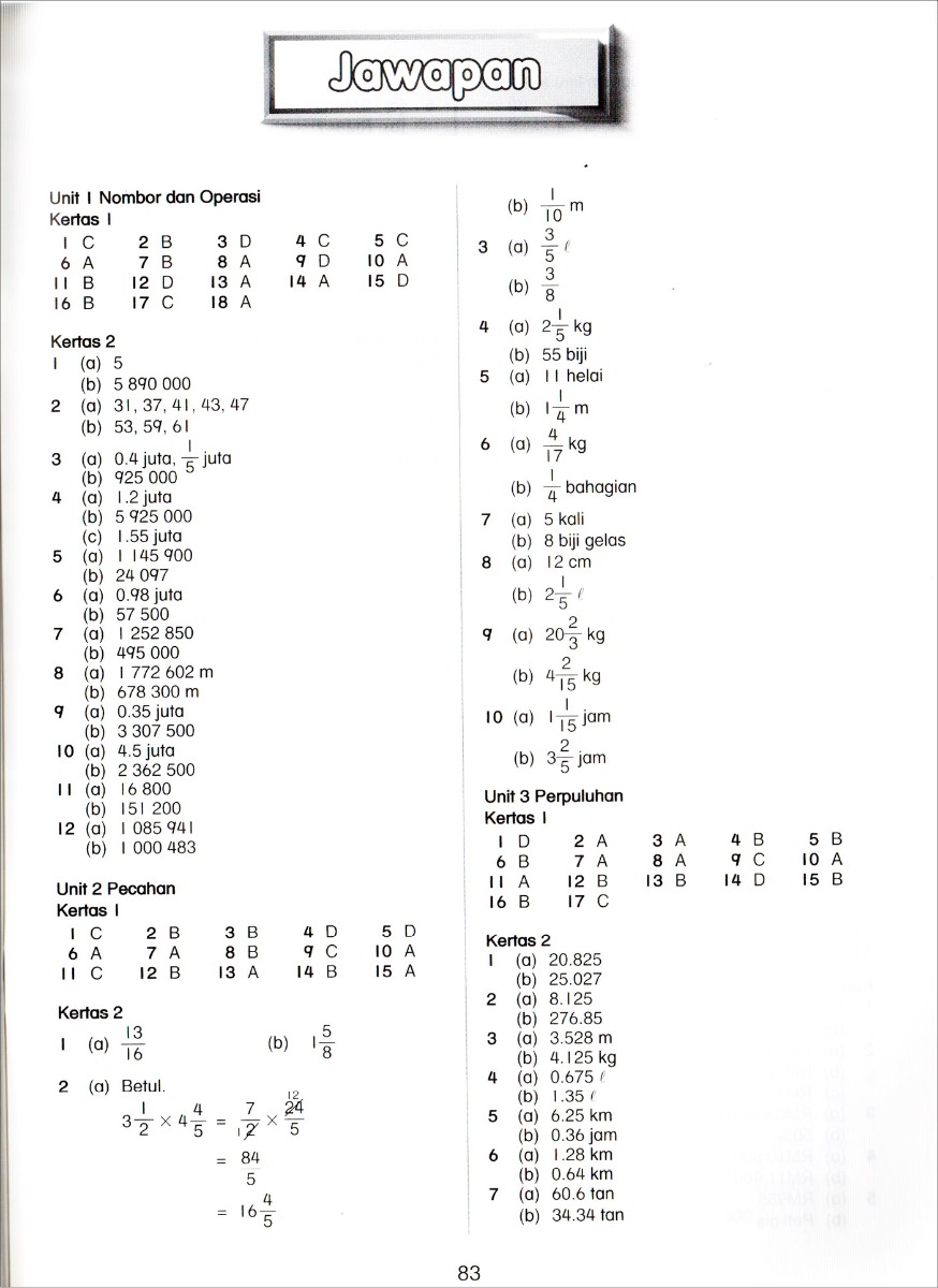 Praktis Topikal UPSR Matematik Tahun 6 (2020)