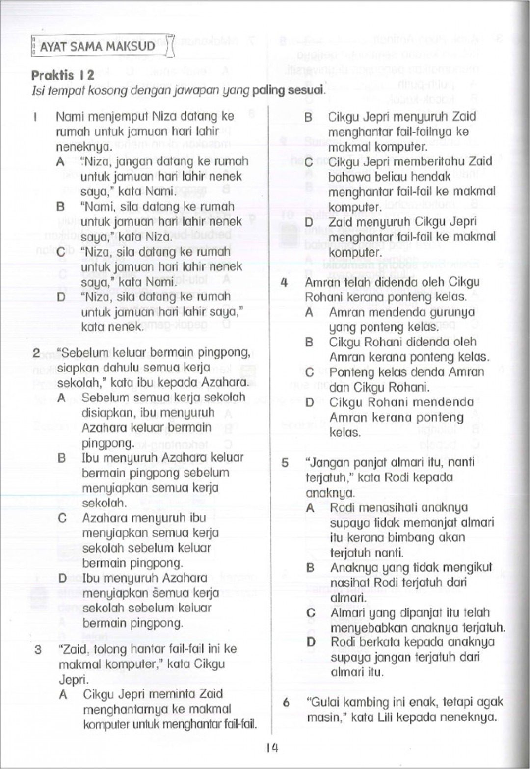 Praktis Topikal UPSR (2019) Bahasa Melayu Tahun 5