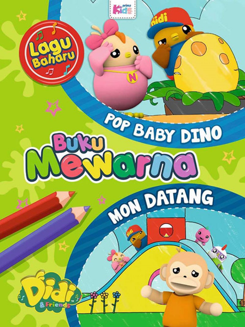 Buku Mewarna Didi & Friends: Pop Baby Dino & Mon Datang