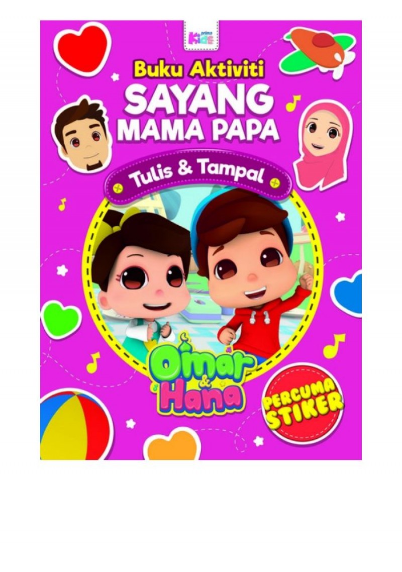 Buku Aktiviti Omar & Hana: Sayang Mama Papa (Percuma stiker)