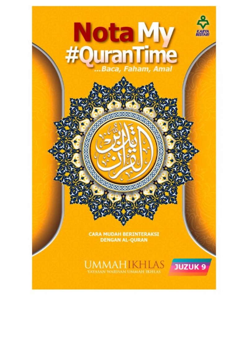 Nota My #QuranTime Juzuk 9