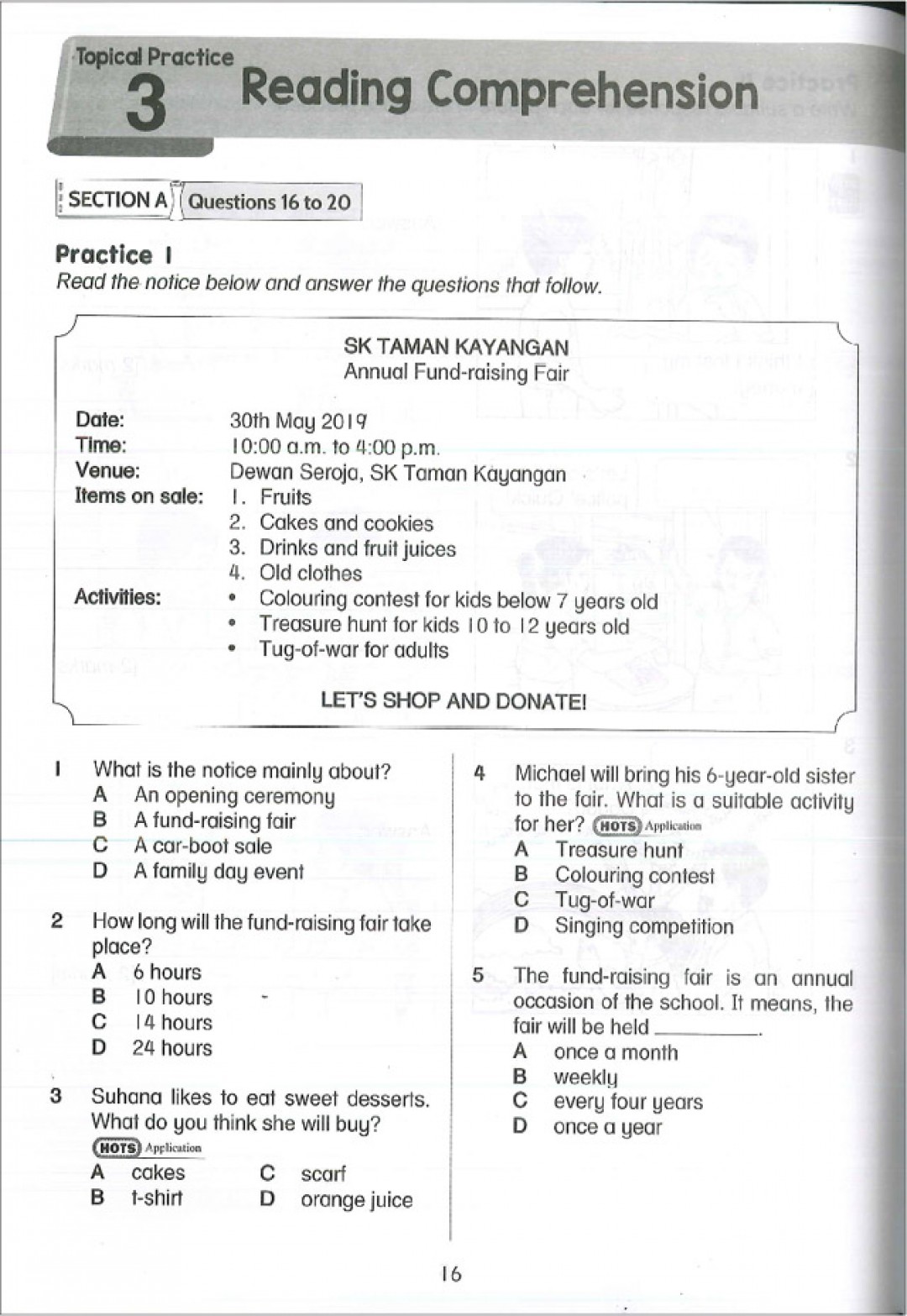 Praktis Topikal UPSR (2019) English Year 4