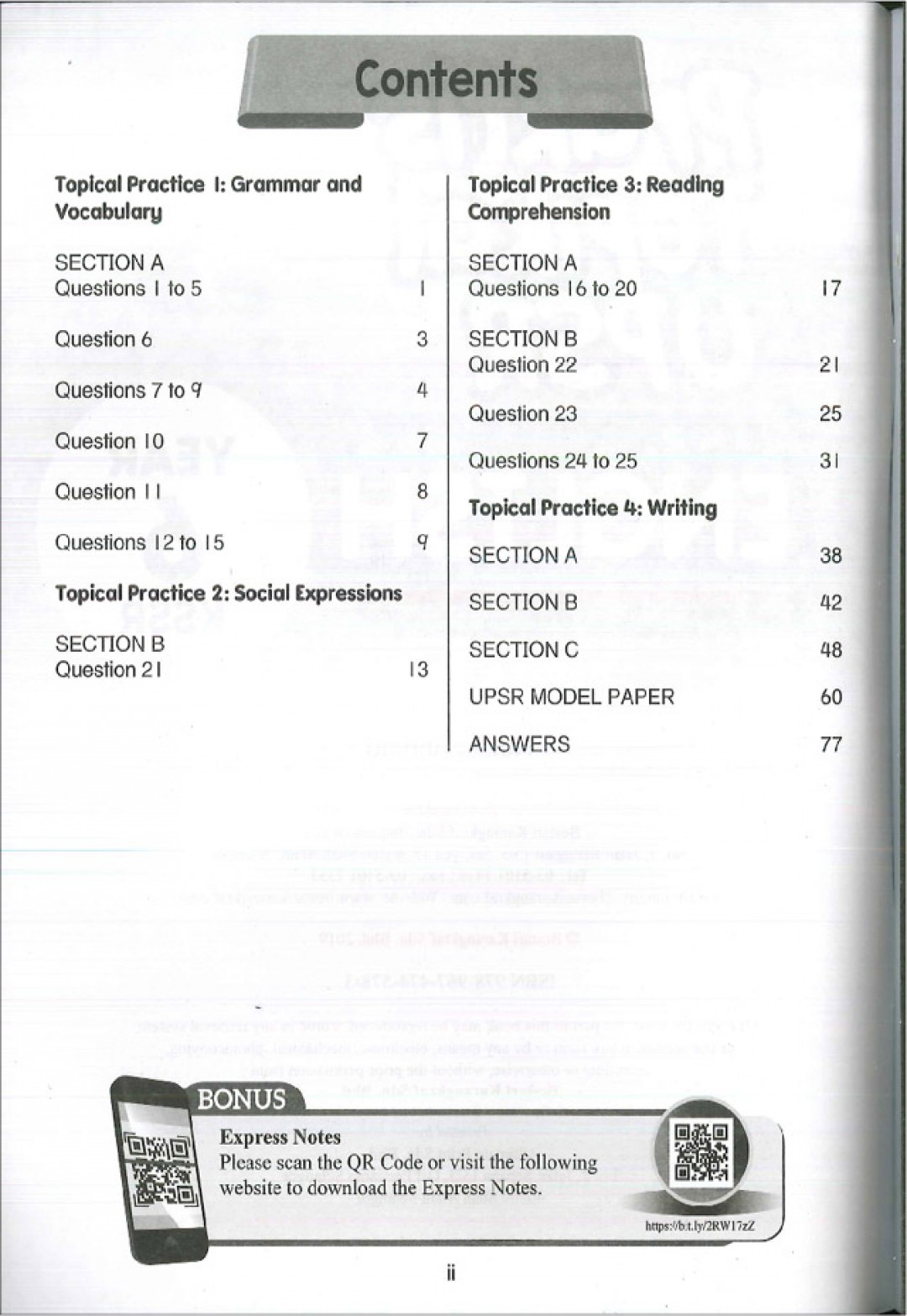 Praktis Topikal UPSR (2019) English Year 6