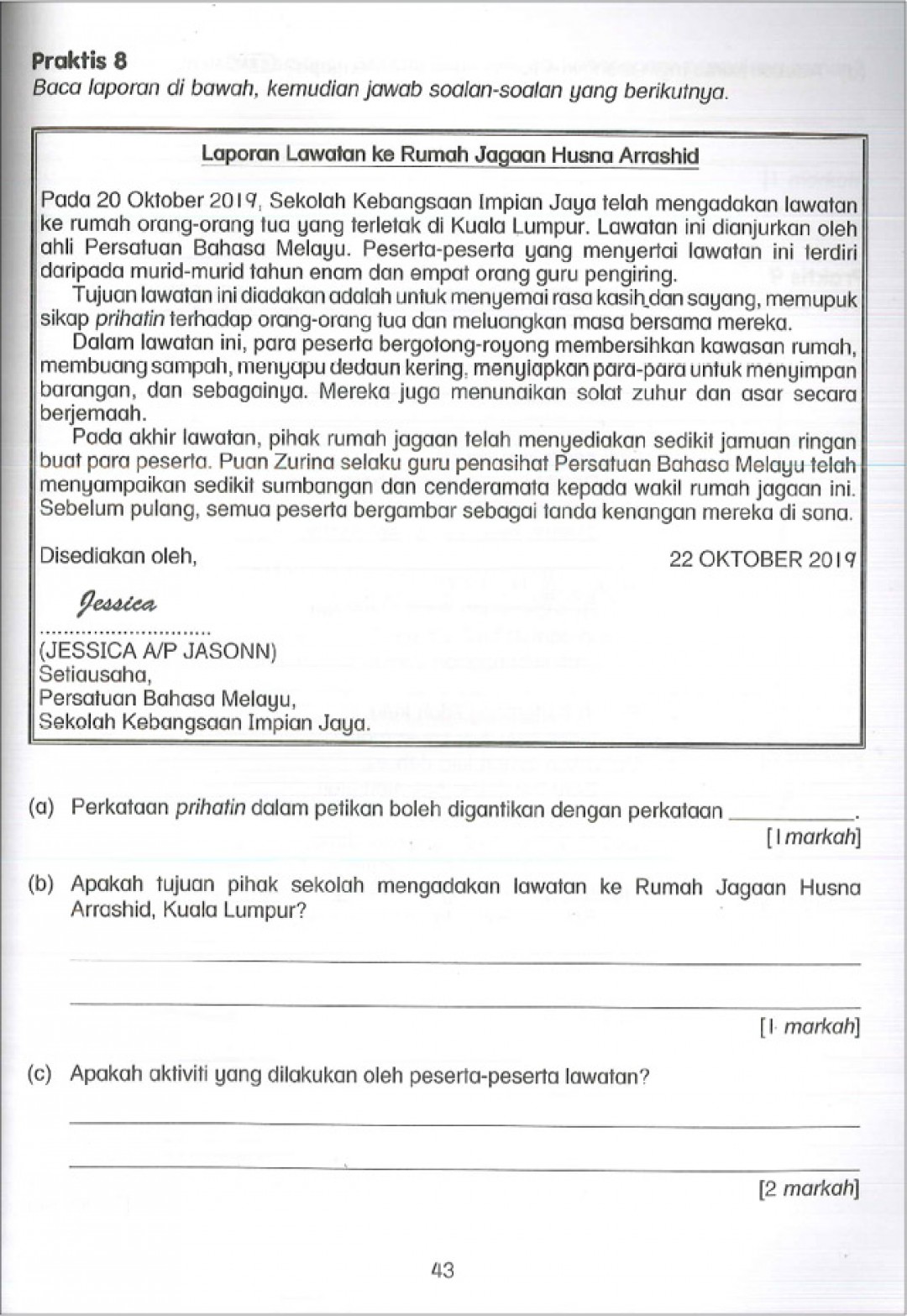 Praktis Topikal UPSR (2019) Bahasa Melayu Tahun 5