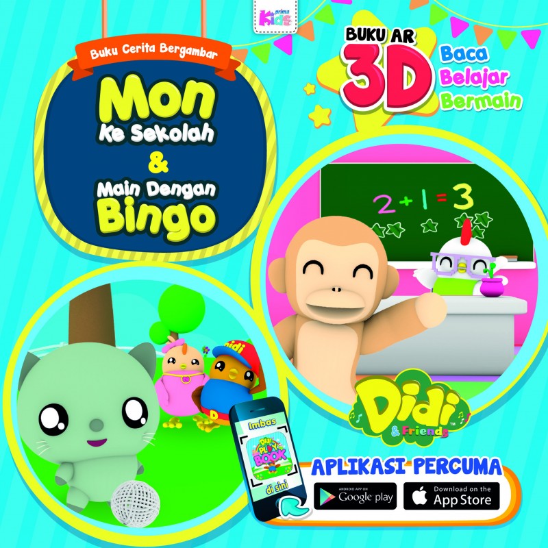 Buku Cerita Bergambar Didi & Friends: Mon Ke Sekolah & Main Deng