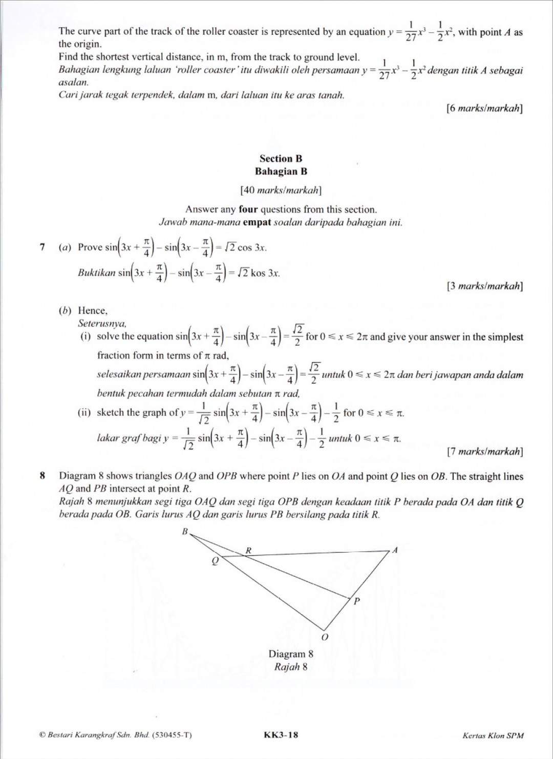 Koleksi Kertas Klon SPM Addiional Mathematics (Bilingual)