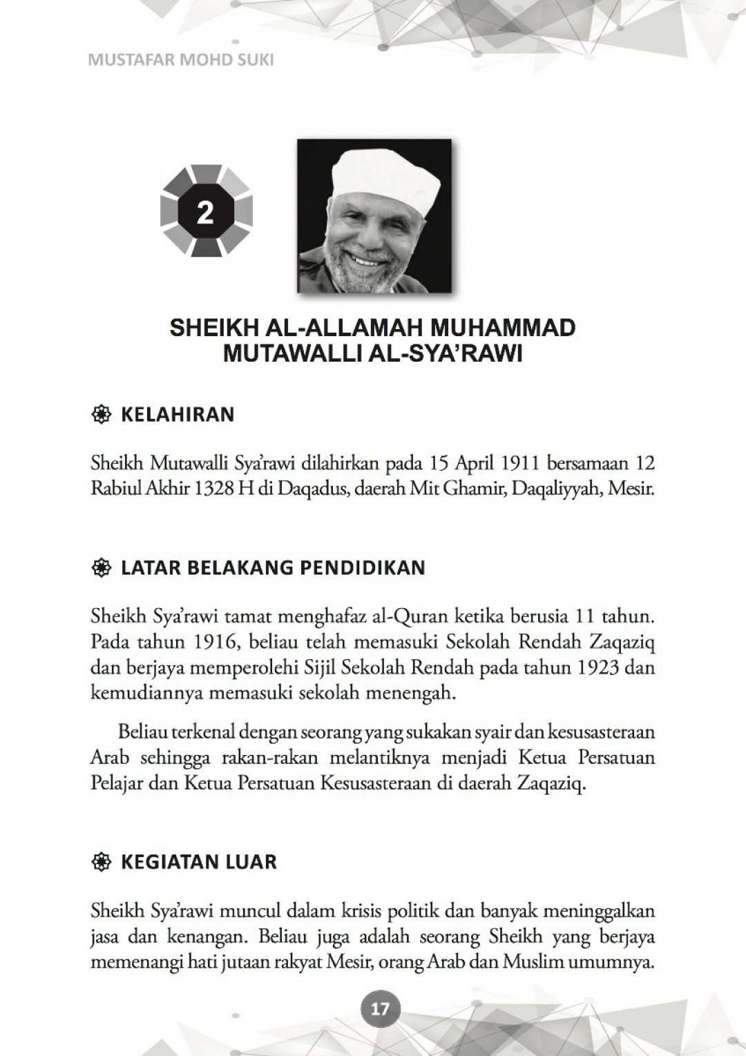 Biografi 99 Ulama Dunia - Mustafar Mohd Suki