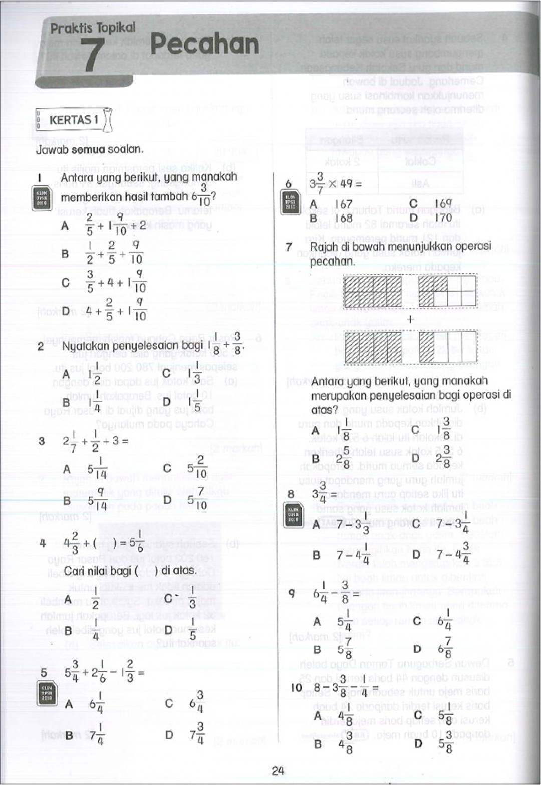 Praktis Topikal UPSR (2019) Matematik Tahun 5