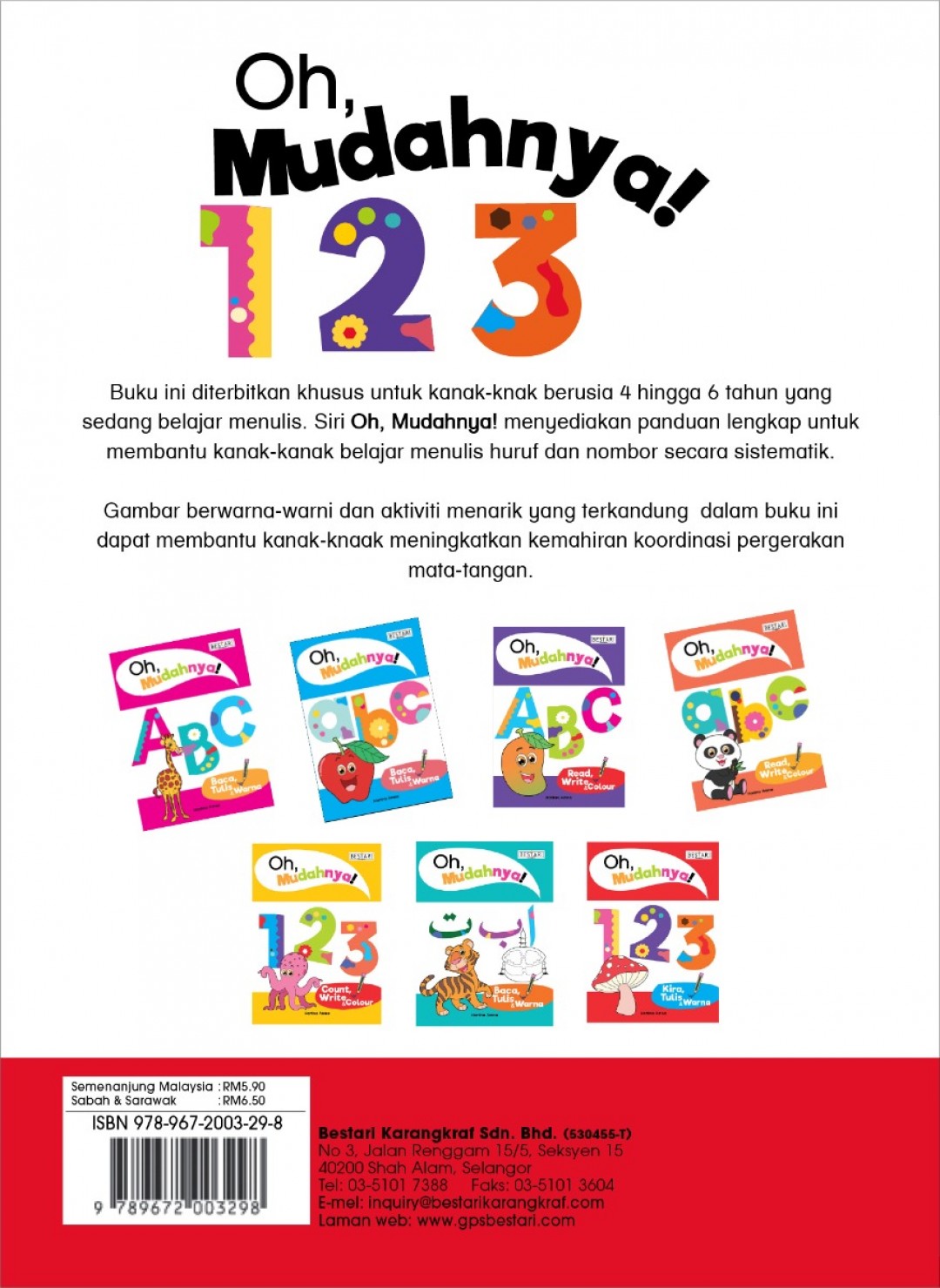 Oh, Mudahnya! 123 Kira, Tulis & Warna