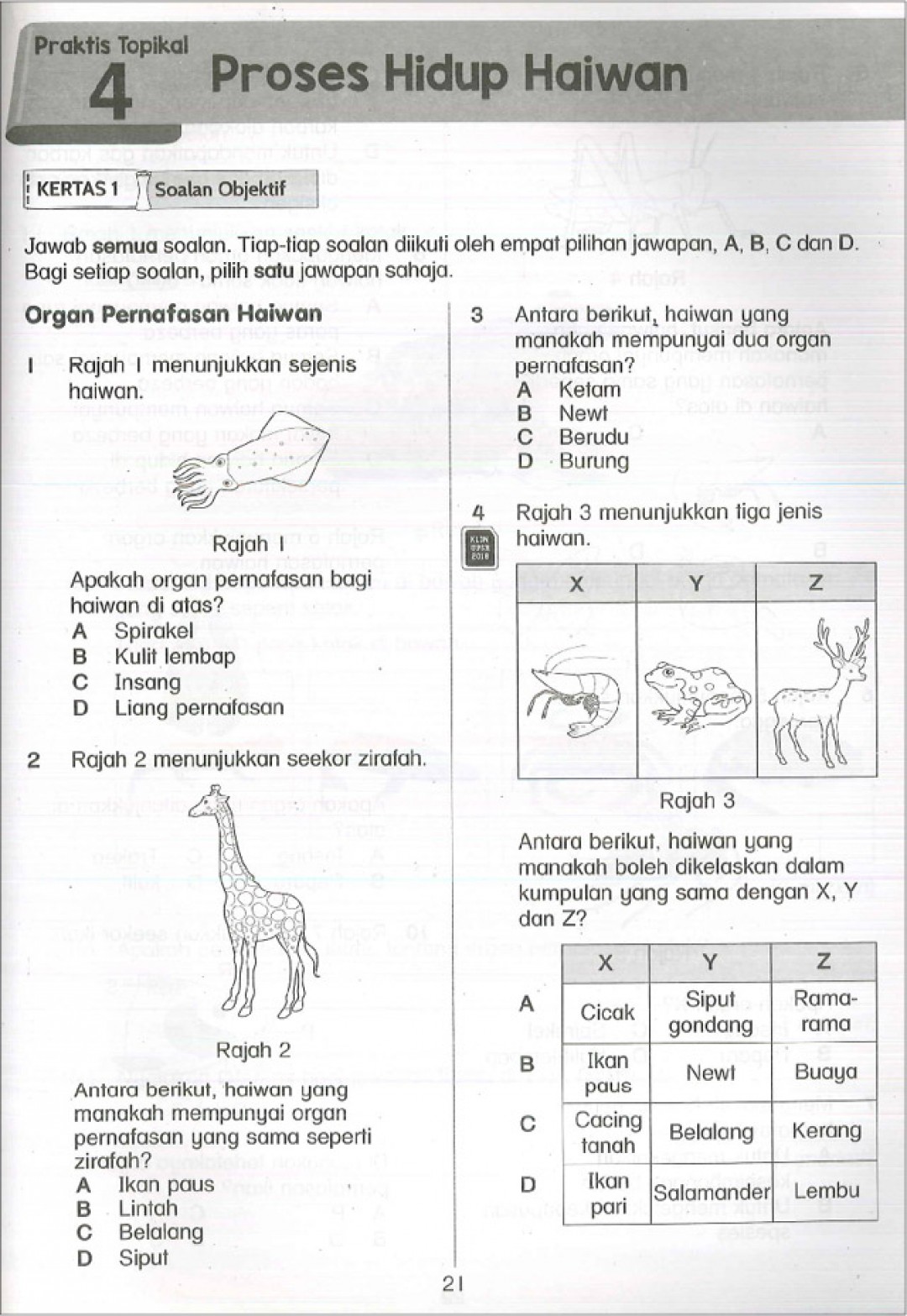 Praktis Topikal UPSR (2019) Sains Tahun 4