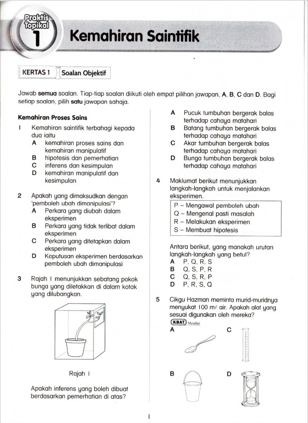 Praktis Topikal UPSR Sains Tahun 6 (2020)