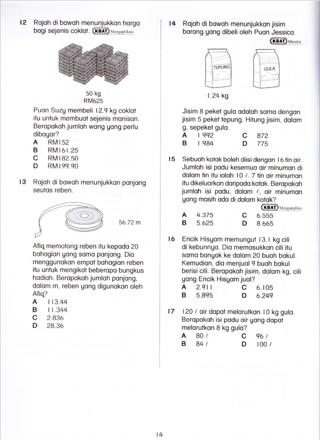 Praktis Topikal UPSR (2019) Matematik Tahun 6