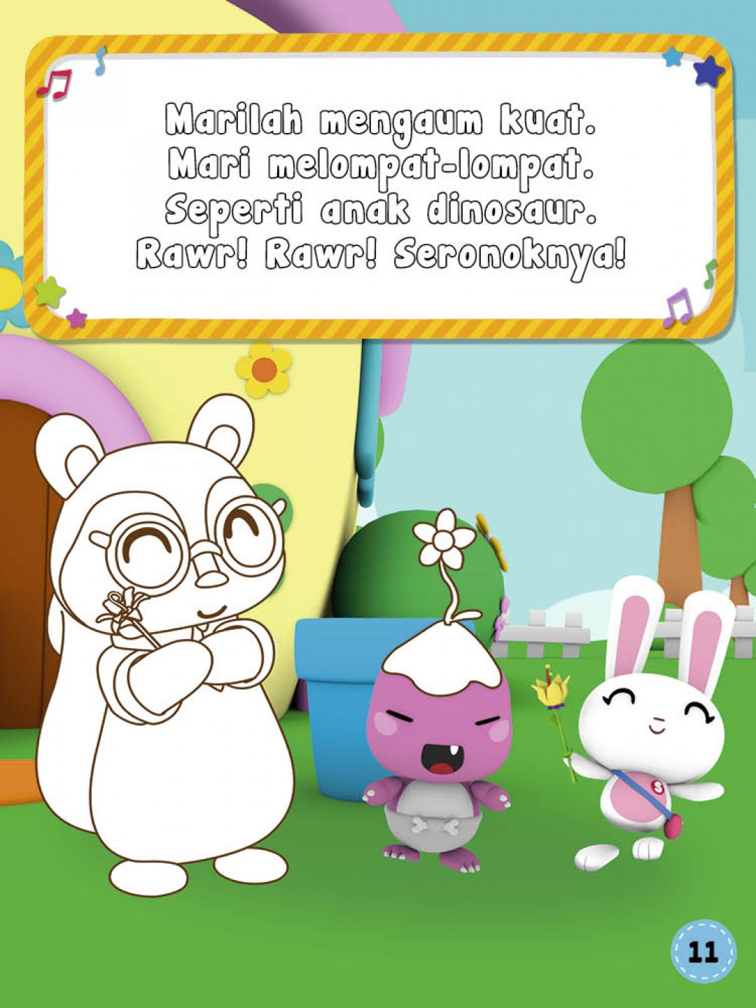 Buku Mewarna Didi & Friends: Pop Baby Dino & Mon Datang