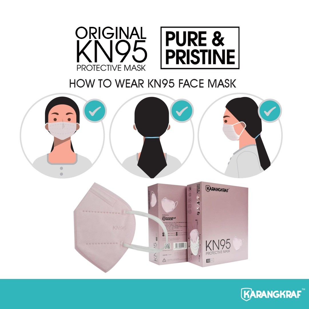 Karangkraf KN95 Medical Protective Face Mask 5ply (Pink) (Earloo