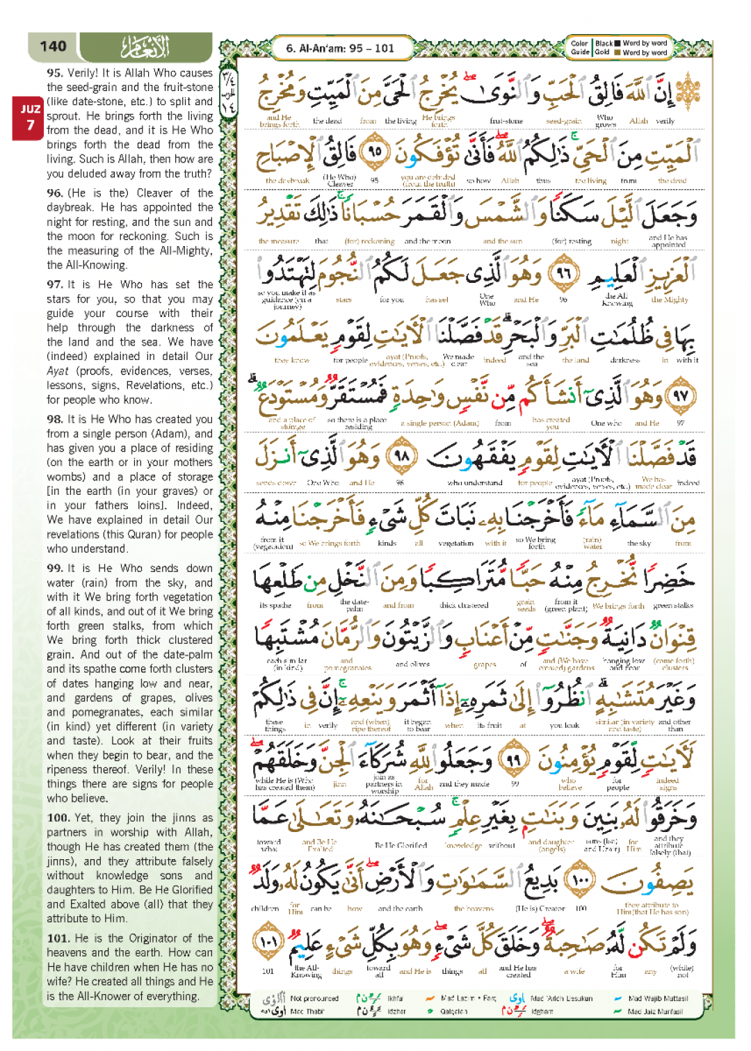 Al-Quran The Noble A4 (English Translation Word by Word)