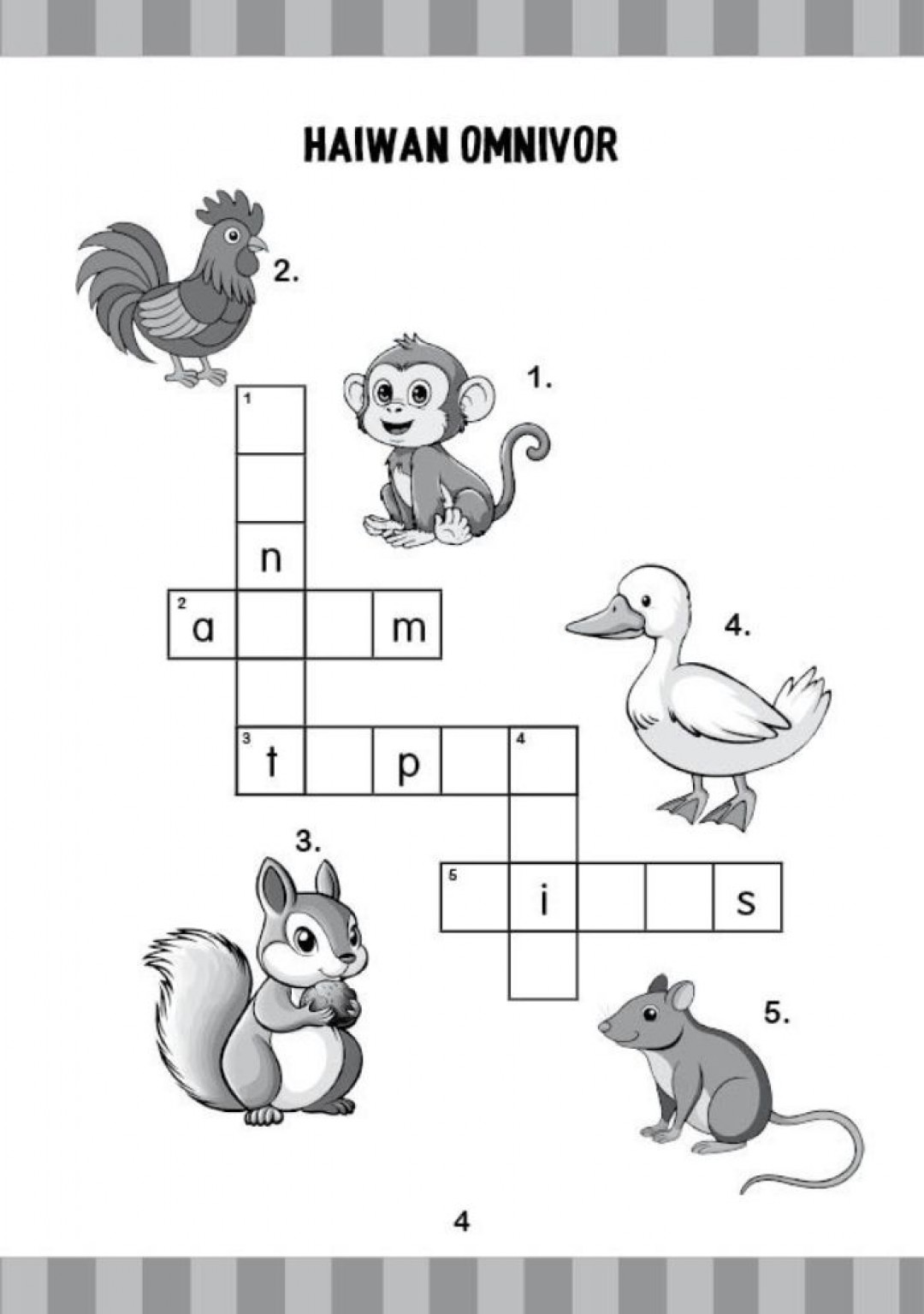 Teka Silang Kata Bergambar: Haiwan