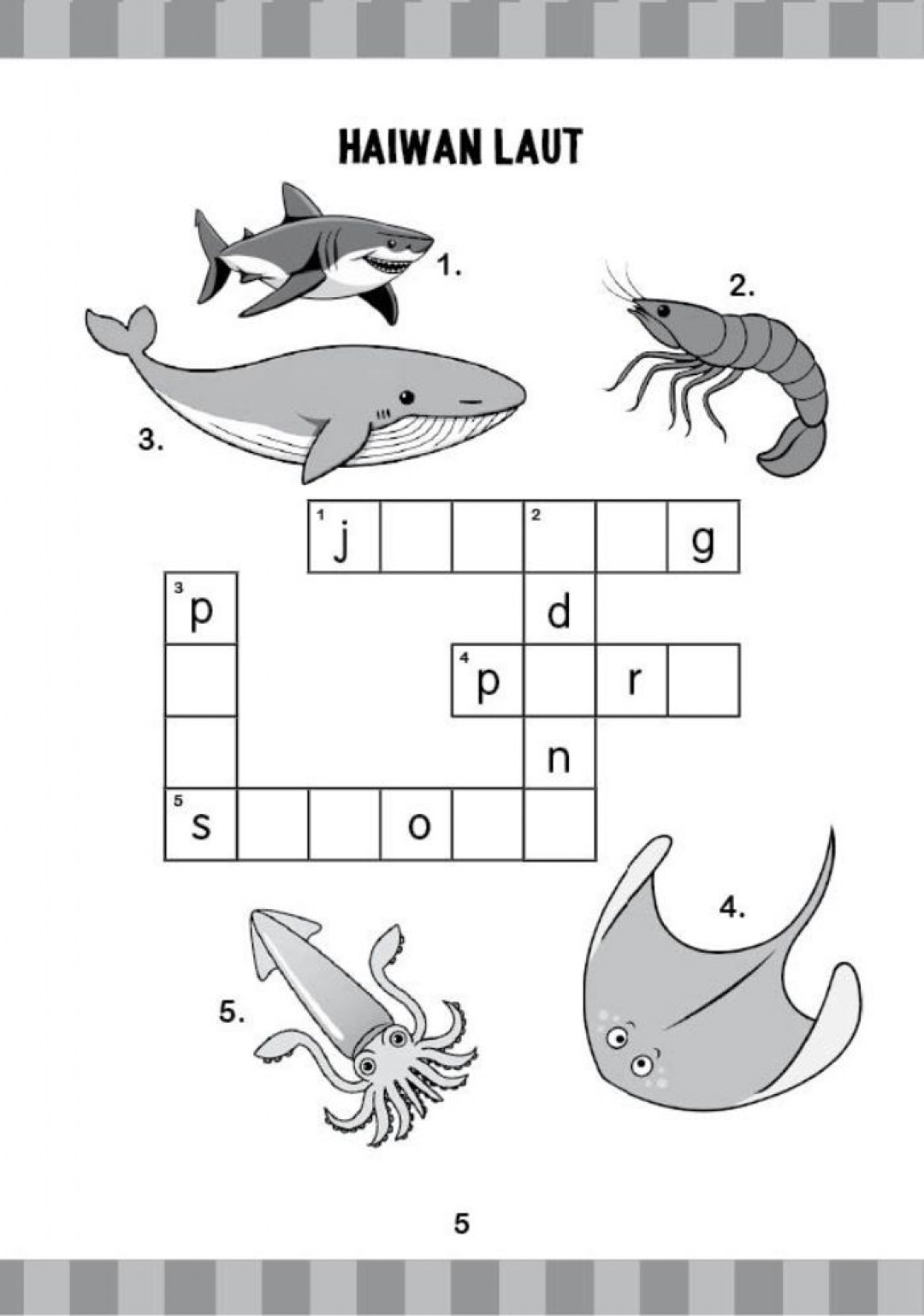 Teka Silang Kata Bergambar: Haiwan