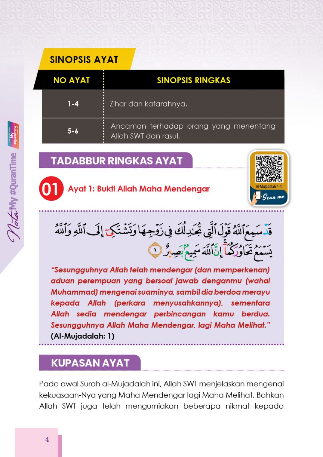 Nota My#QuranTime Juzuk 28