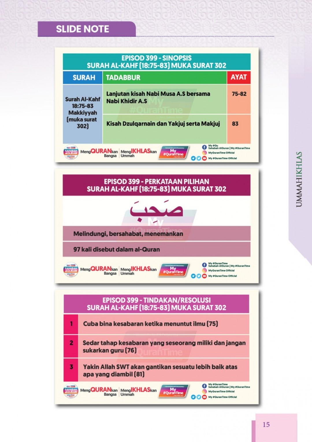 Nota My#QuranTime Juzuk 16