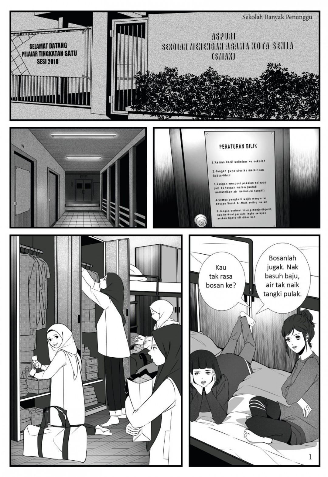 Komik Sekolah Banyak Penunggu - Nurul Syahida & Farahzinart