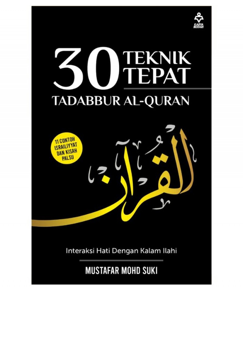 30 Teknik Tepat Tadabbur Al-Quran - Mustafar Mohd Suki