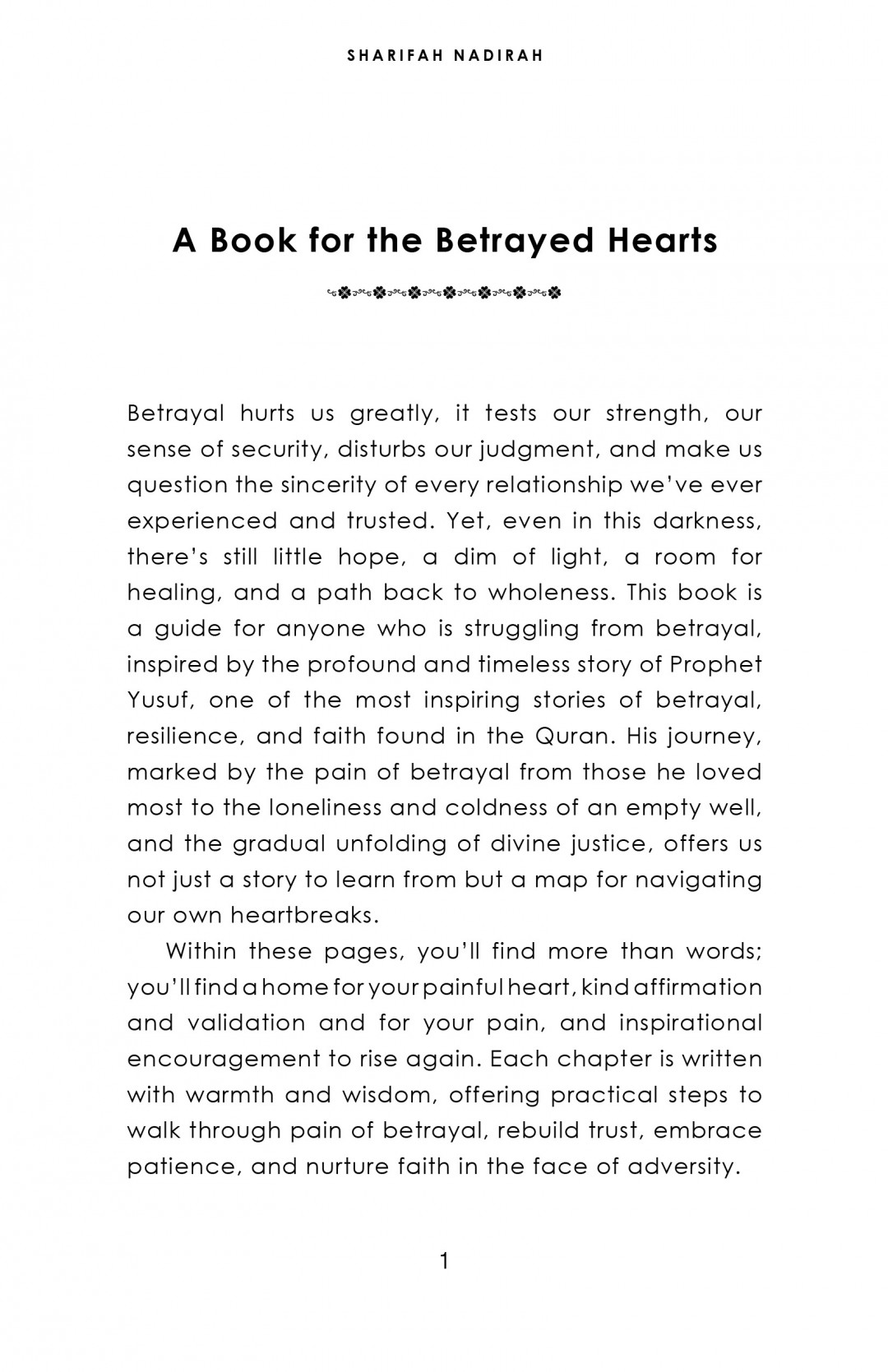 A Journey Through Betrayal and Back (English) - Sharifah Nadirah