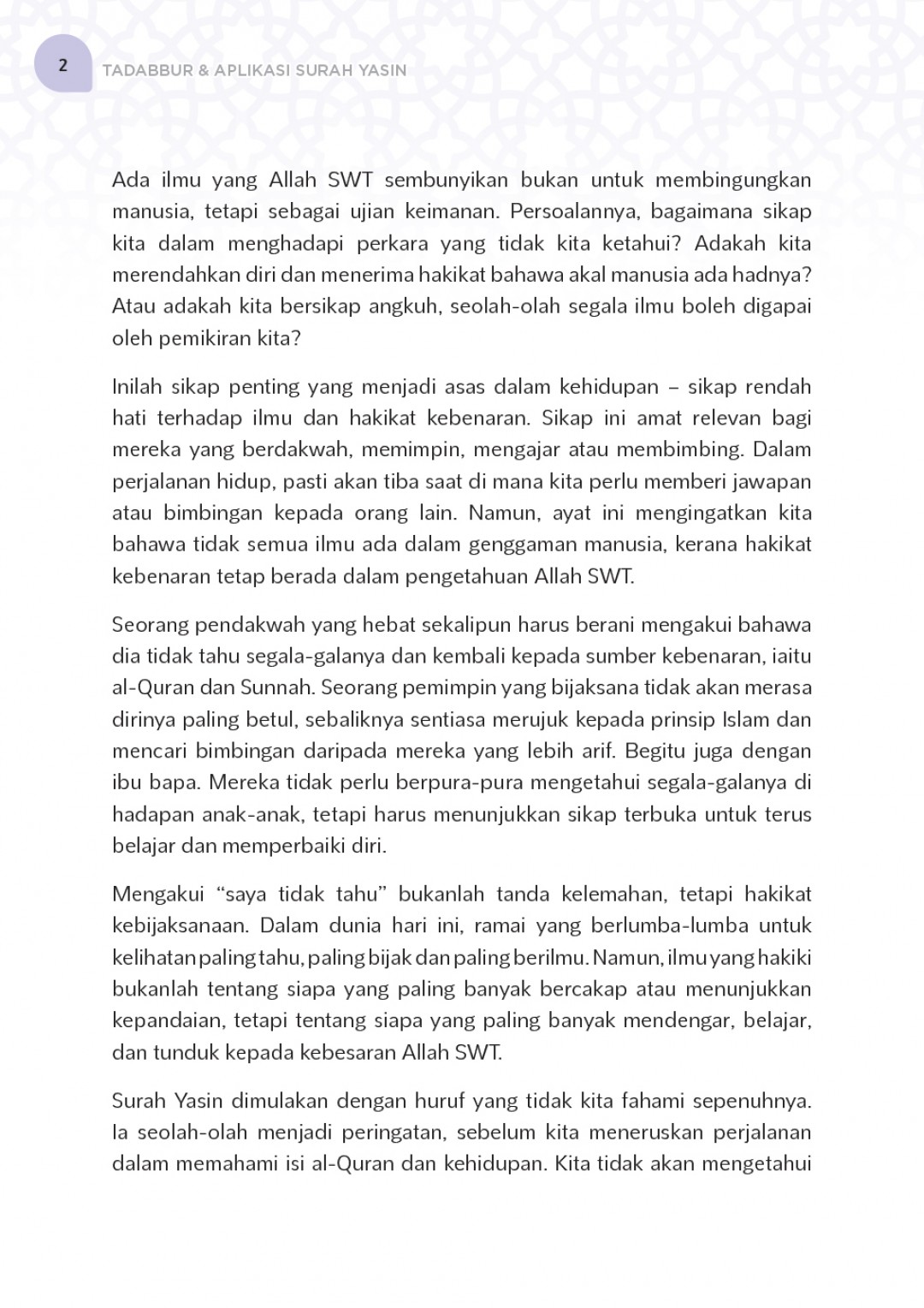 Tadabbur & Aplikasi Surah Yasin - Fazrul Ismail