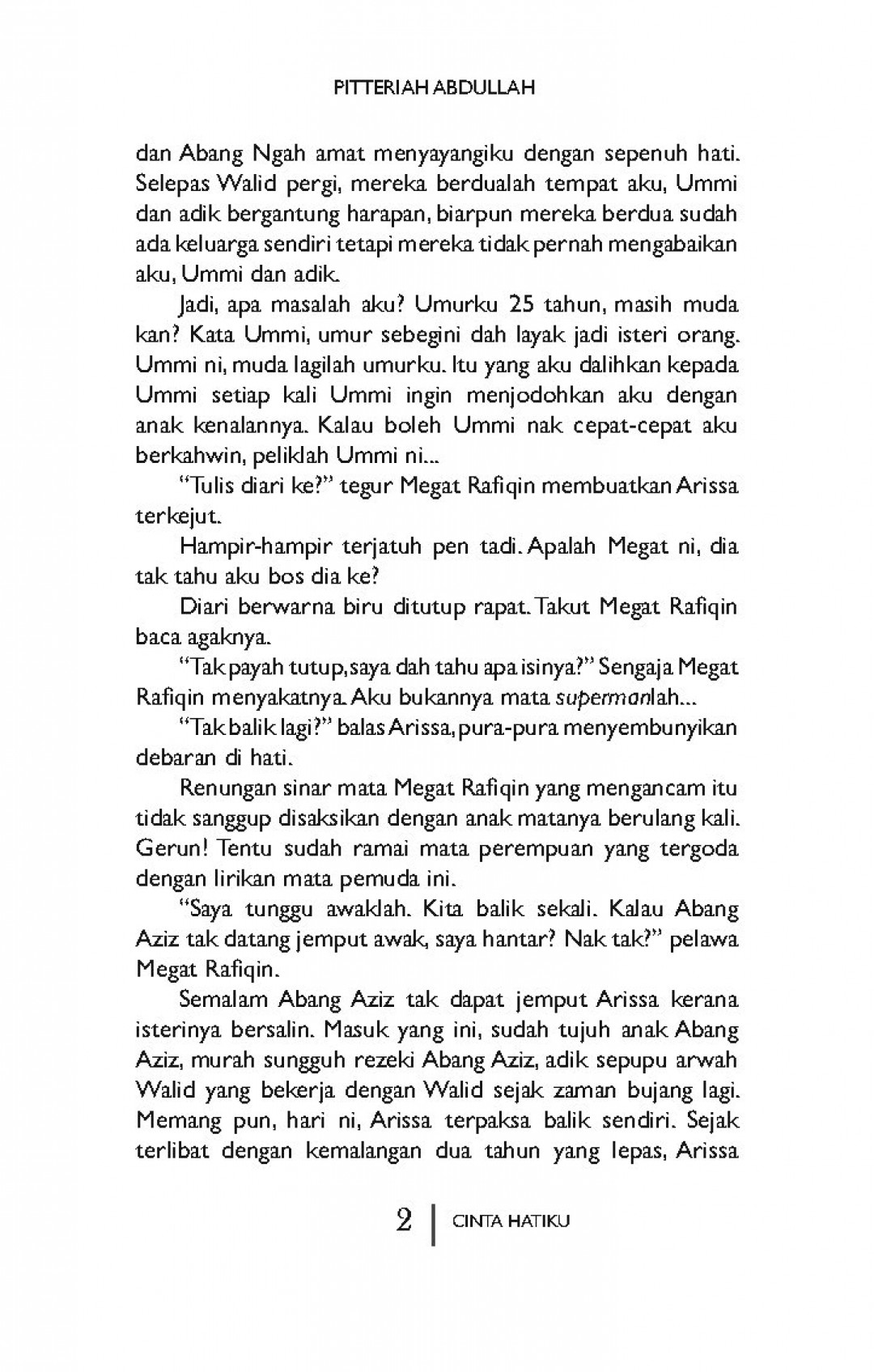 Cinta Hatiku - Pitteriah Abdullah