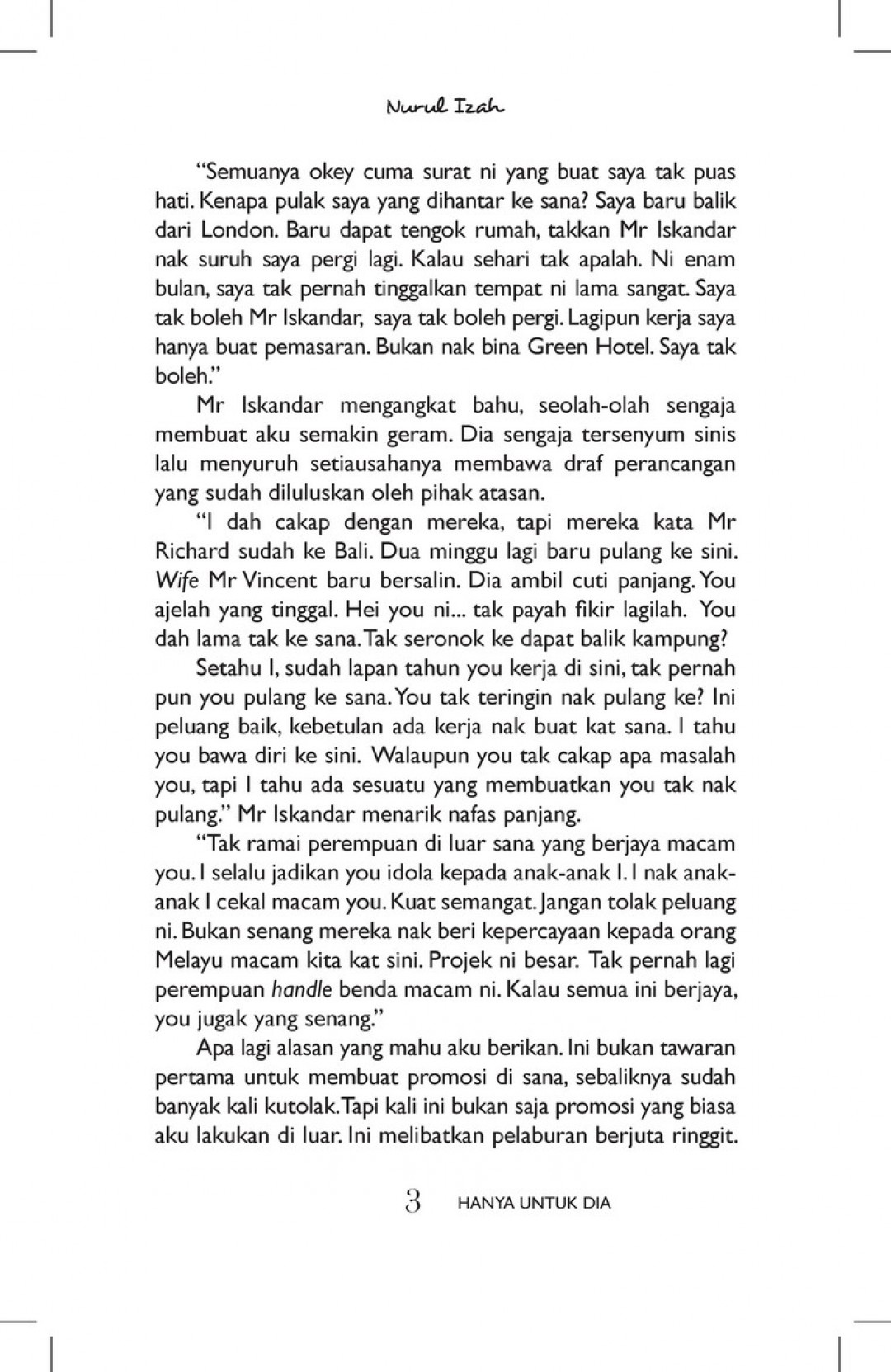 Hanya Untuk Dia - Nurul Izah