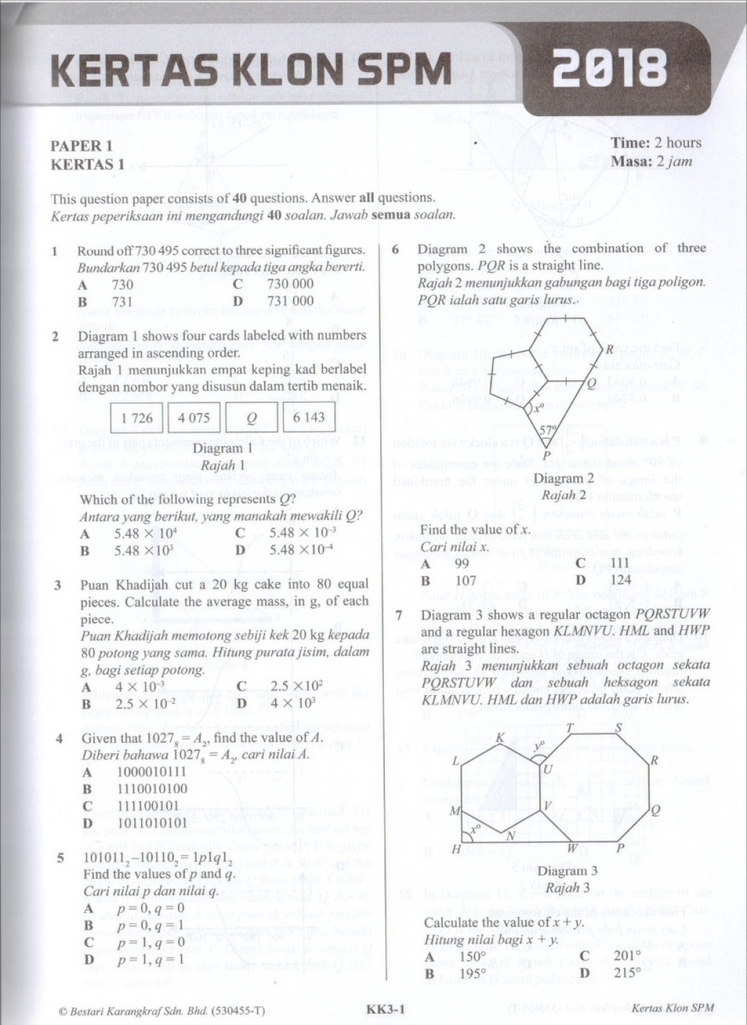 Koleksi Kertas Klon SPM Mathematics (Bilingual)