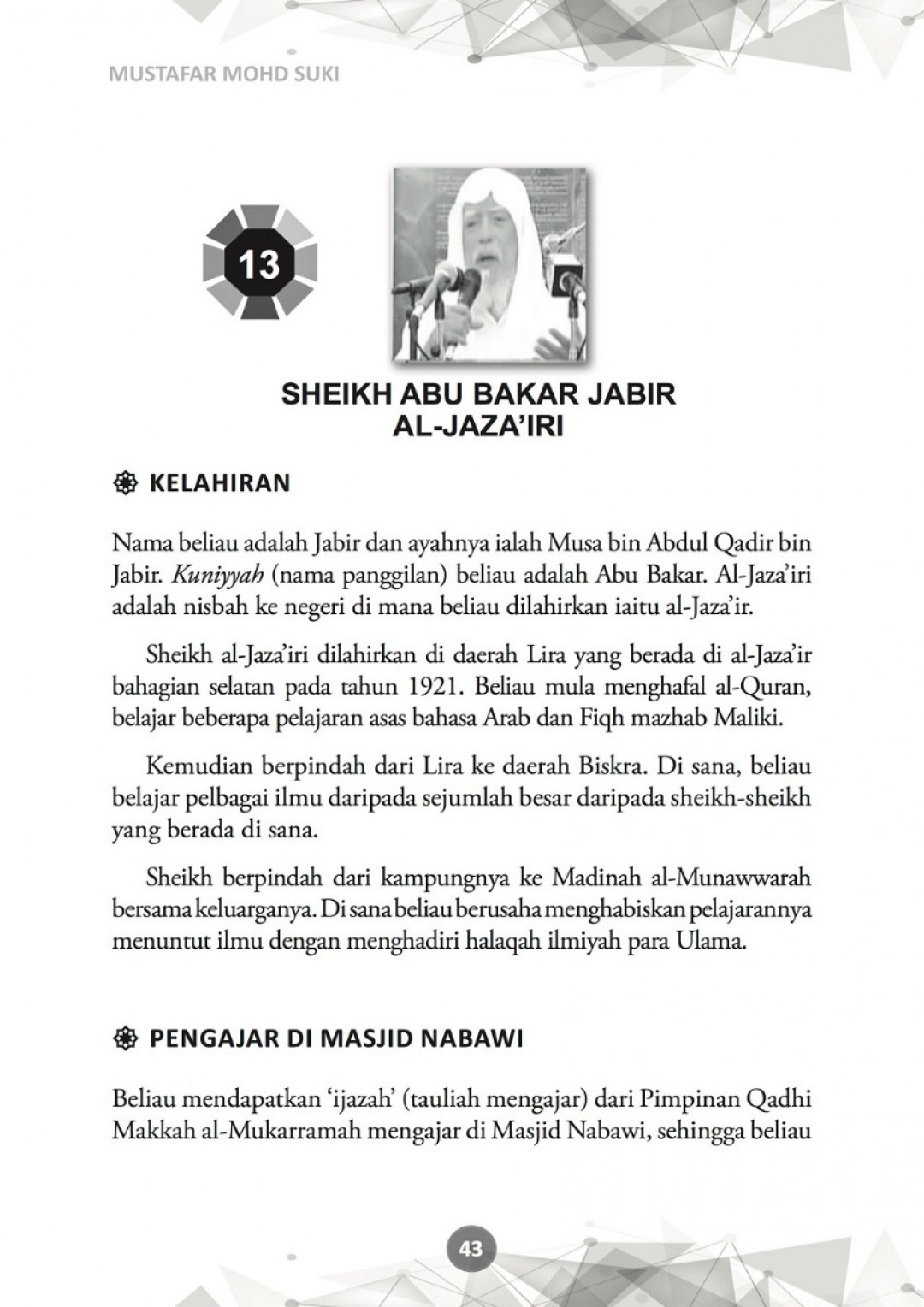 Biografi 99 Ulama Dunia - Mustafar Mohd Suki