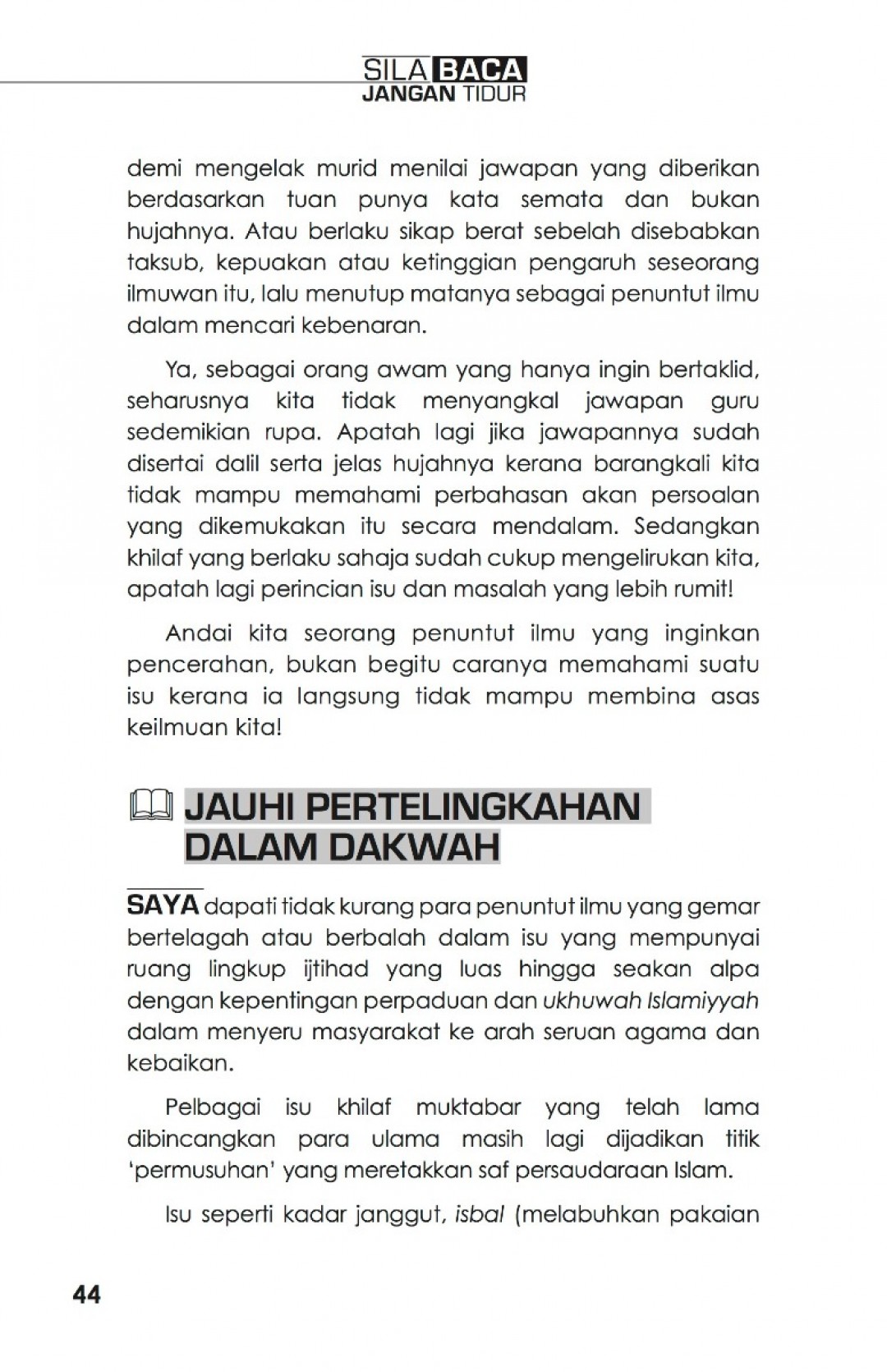 Sila Baca Jangan Tidur (Islamik) - Dr. Kamilin Jamilin