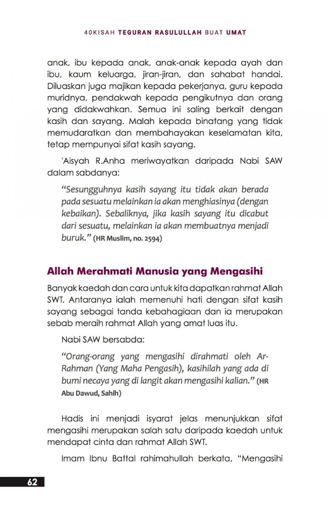 40 Kisah Teguran Rasulullah Buat Umat - Mustafar Mohd Suki