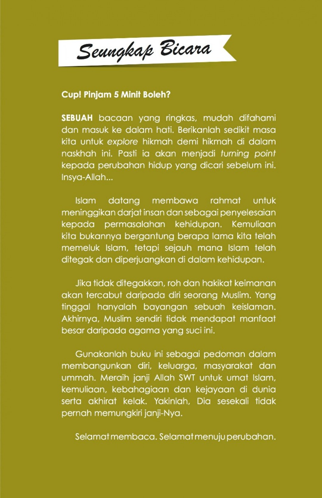Cup! Pinjam 5 Minit Boleh? - Kamaruddin Ismail