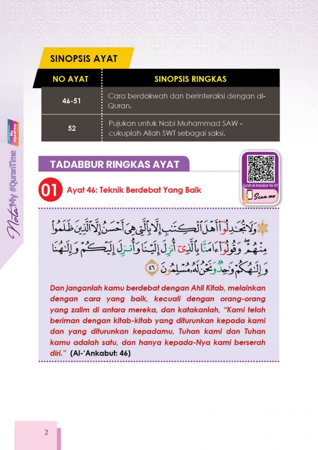 Nota My #QURANTIME Juzuk 21