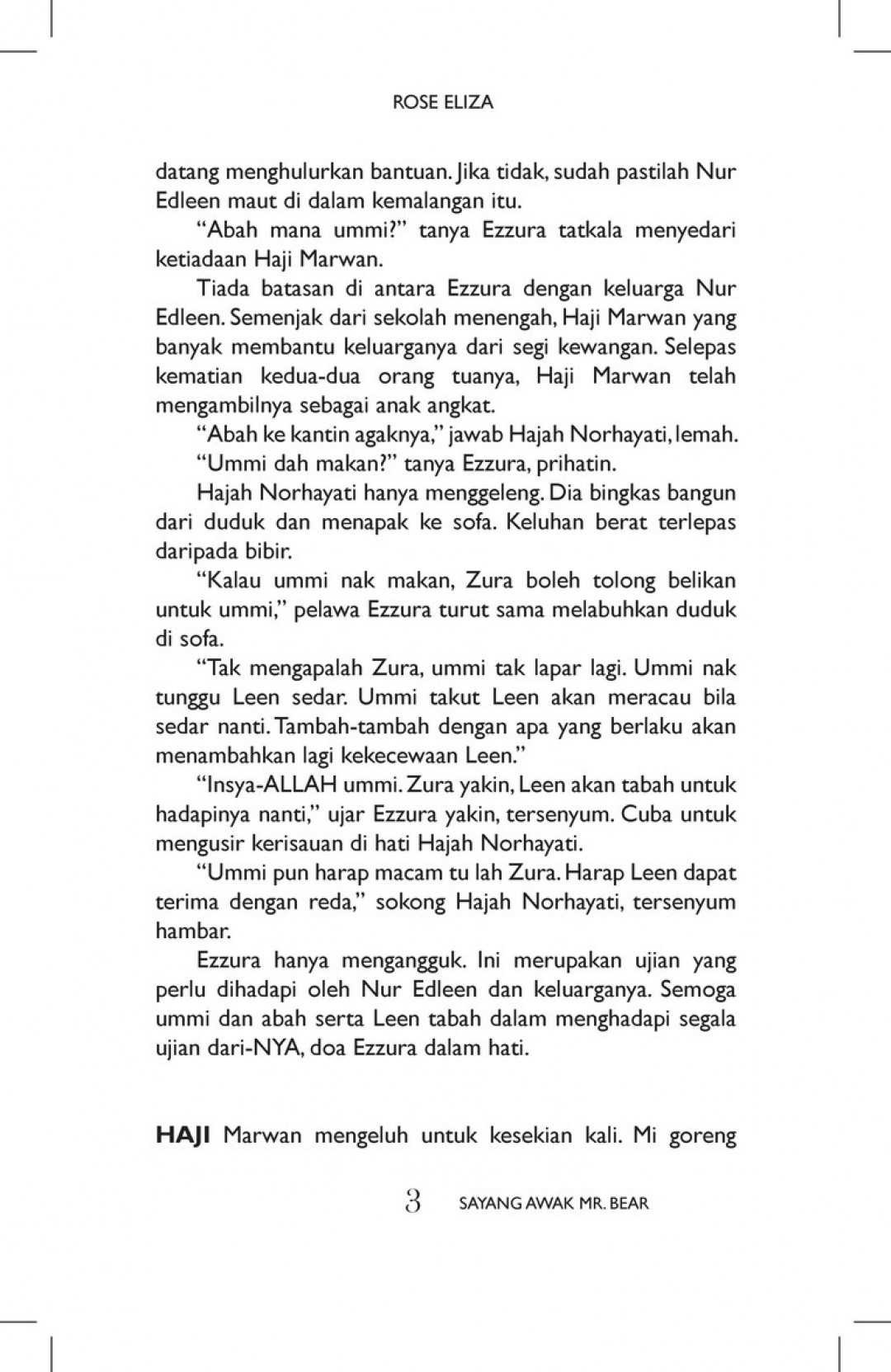 Sayang Awak, Mr. Bear - Rose Eliza